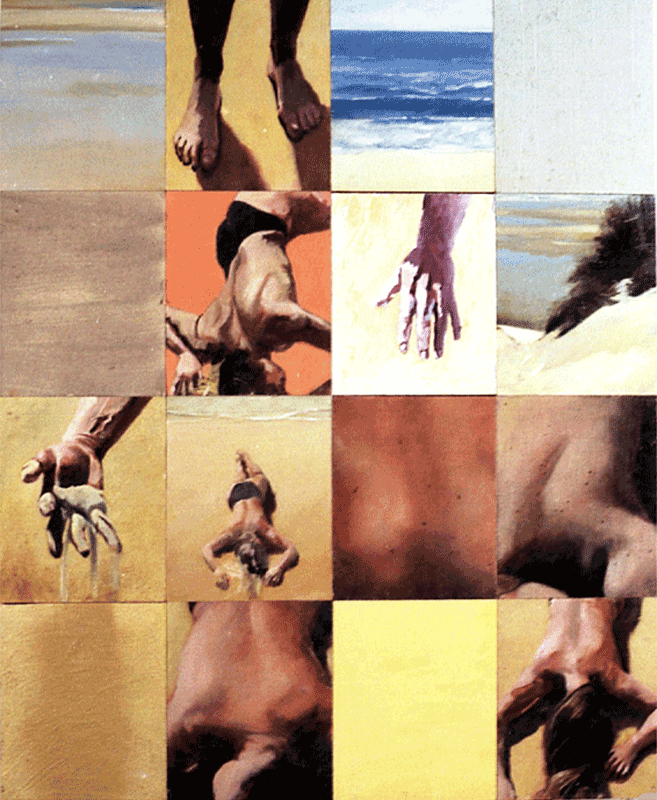Oil painting of Woman in Sand Dunes
